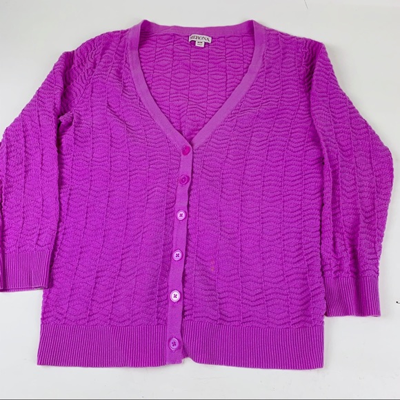 Merona PurpleCardiganSizeMM. ButtonDownVNeck - Picture 1 of 6